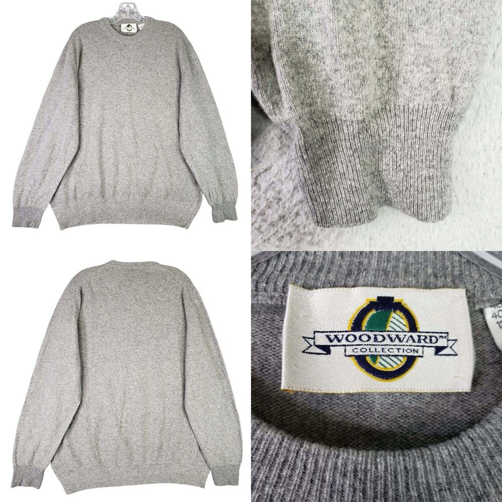 Vintage Woodward Men’s Cashmere Long Sleeve Pullover Sweater Size XL Gray